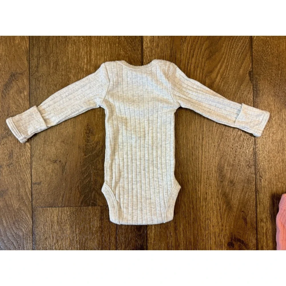 Carters‎ Baby Girl Preemie Pink Gray Ribbed Outfit Bodysuit Pants Solid Clothes